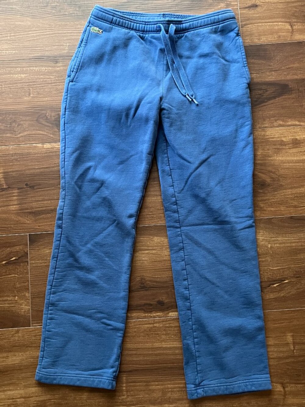 Lacoste Sport Blue Saphir Brushed Fleece Open Leg Pants preppy lounge casual